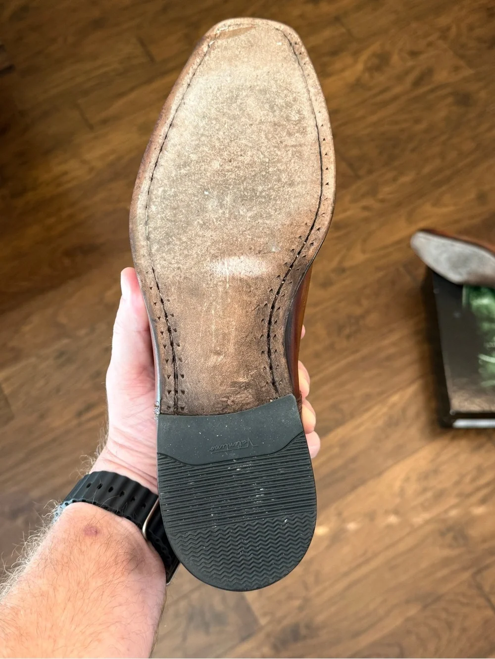 Magnanni Brown Leather Single Monk Strap Dress Shoes